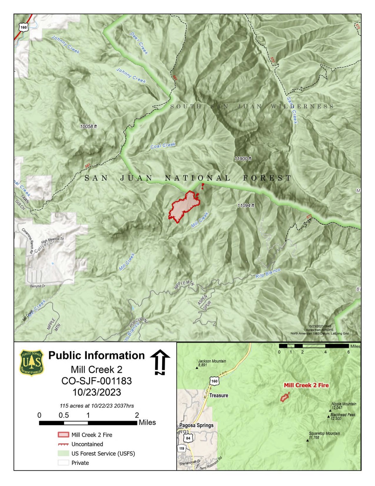 Cosjf Mill Creek 2 Fire Information InciWeb